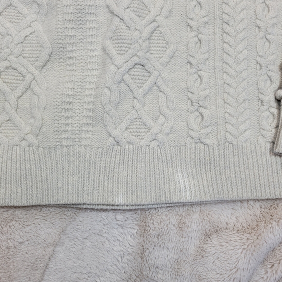 Madewell Cream Cable Knit Textured Sweater Size Small - Picture 8 of 10